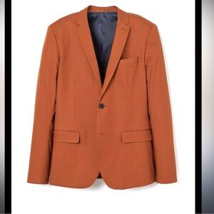 H&M NWOT Men's single breasted slim fit cotton Blazer in Nutmeg  size 40
